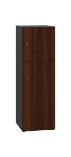 DOMINIT 32 úložná skříň 2-boxová, 1367x450x400 mm, korpus antracit, dvířka ořech královský